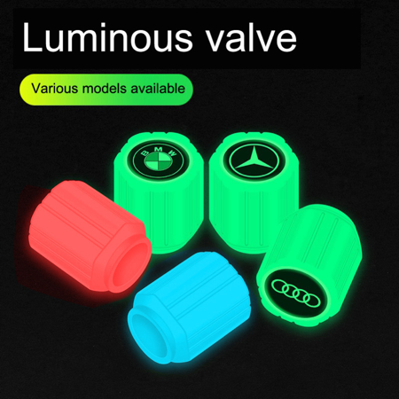 4 Peças Tampa De Válvula Luminosa Universal/Plástico ABS À Prova De Poeira/Acessórios Decorativos Para Carro/Motocicleta/Bicicleta thumbnail