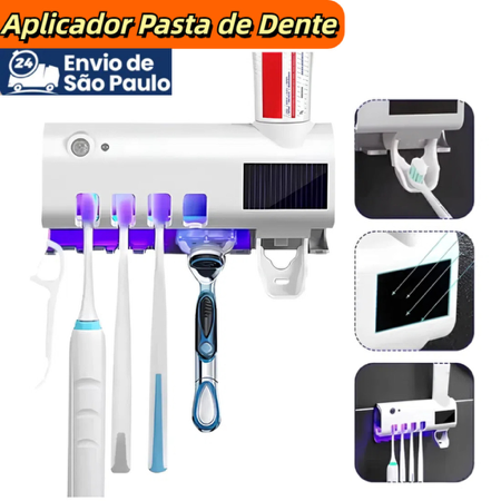 Aplicador Pasta de Dente Suporte Dispenser Escova Automático Com Esterilizador UV thumbnail