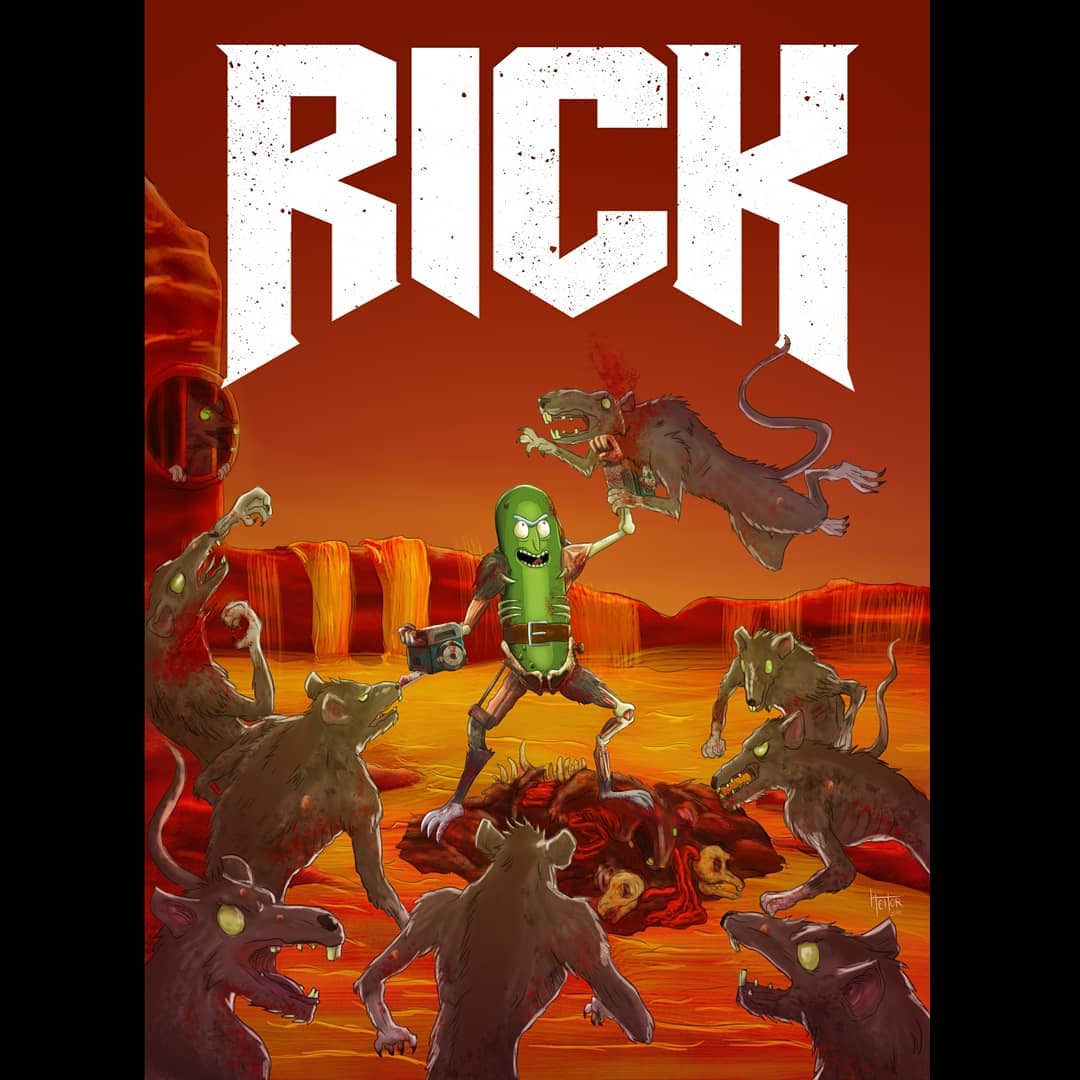 Pickle Rick! Poster inspirado no artwork do jogo Doom (2016), desliza aí pra ver melhor!
-
Fanart inspired on Doom's cov