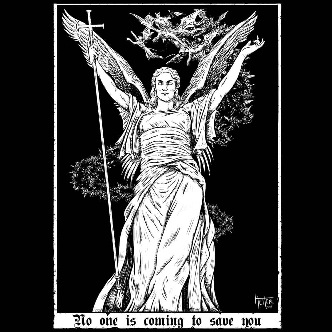 "No one is coming..." - Arte para estampa de camiseta.
.
.
.
#tee #tshirt #estampa #darkart #art #myartwork #occult #dra