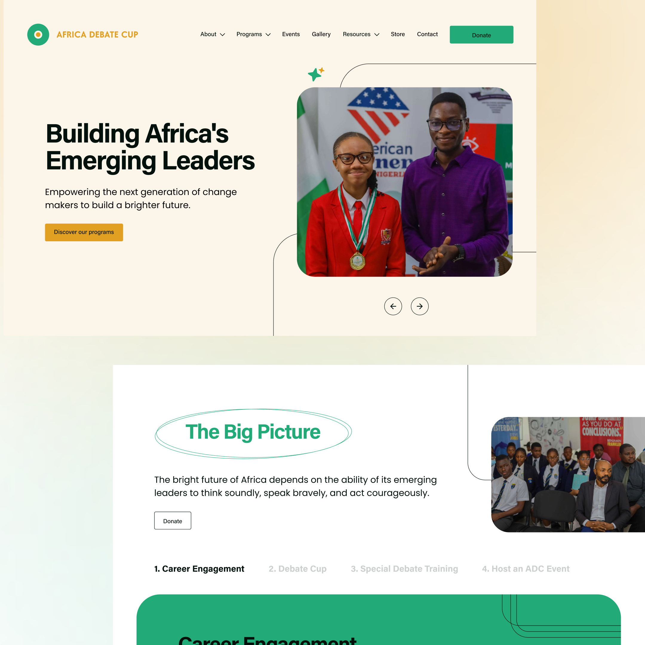 AFRICA DEBATE CUP WEBSITE - WEB DEISGN thumbnail