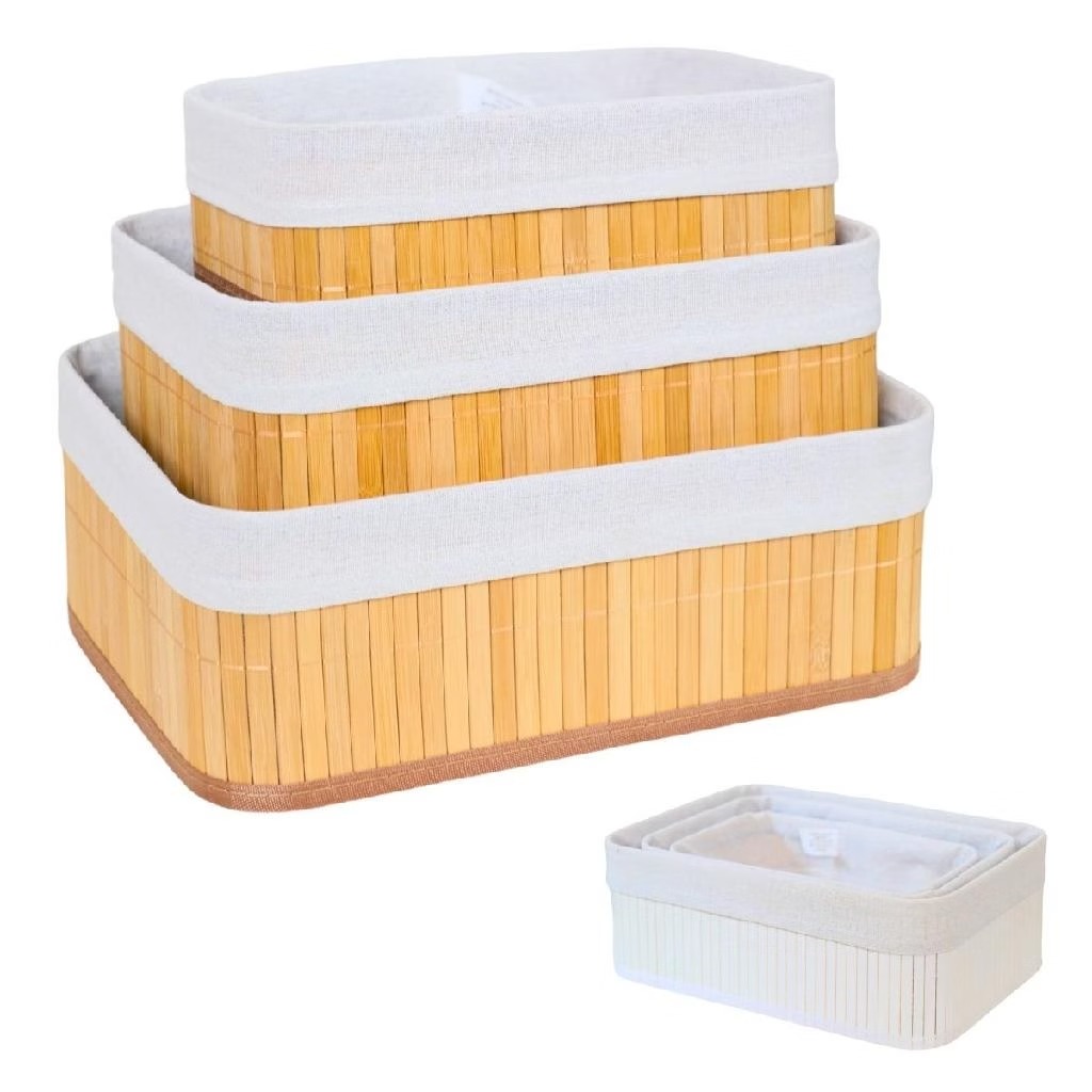 Kit 3 cesto organizadores de bambu thumbnail