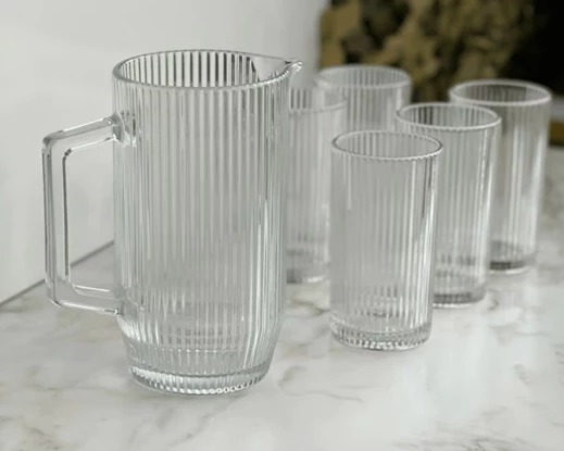 Jogo de 7 peças jarra mais copos thumbnail