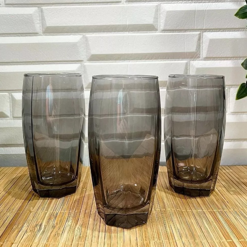 Jogo de copos vidro cinza thumbnail