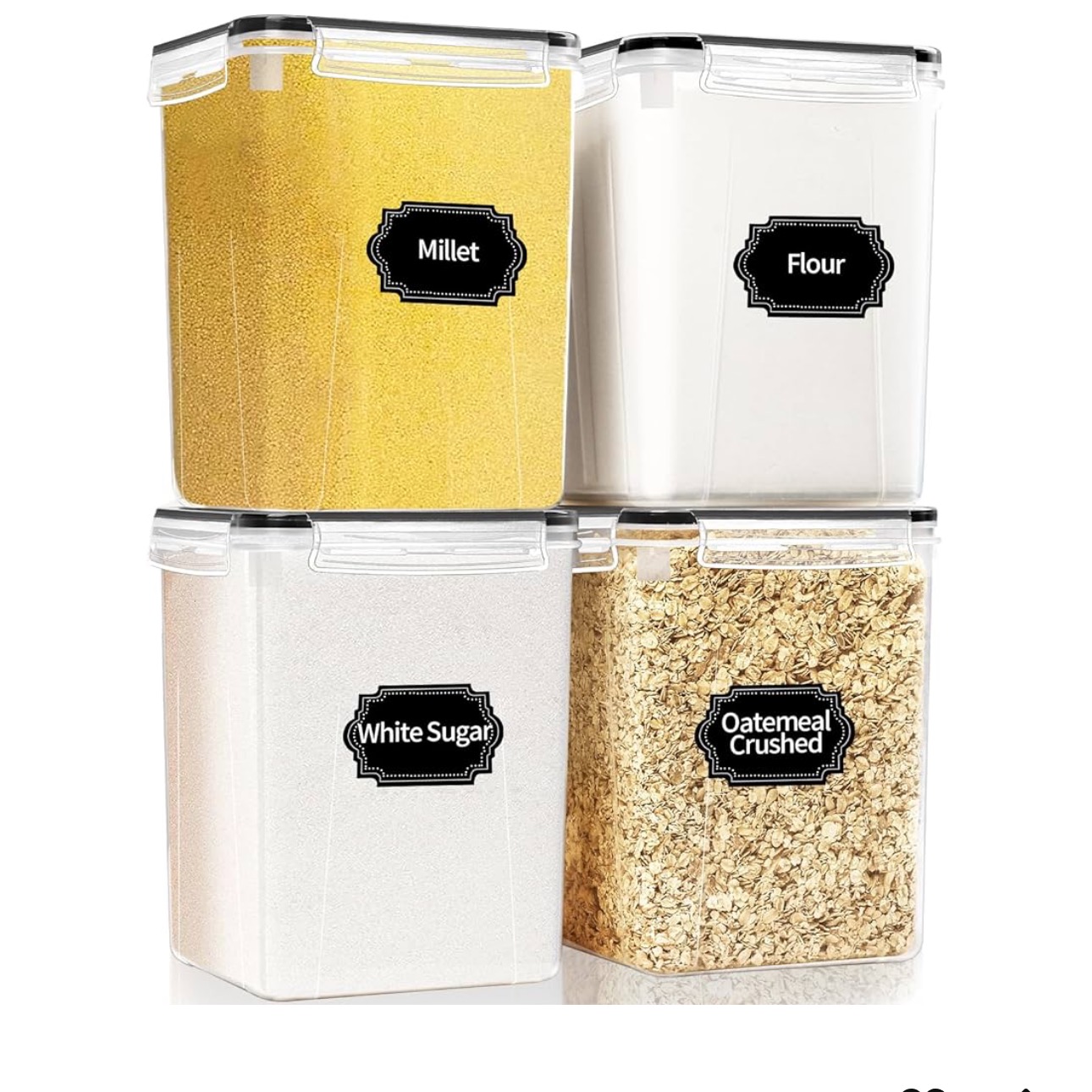 Amazon.com: HKJ Chef 4 Pack Large Airtight Food Storage Containers with Lids  thumbnail