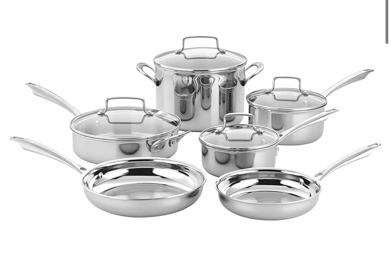 Amazon.com: Cuisinart Classic Pots & Pans Set, 10 pcs  thumbnail