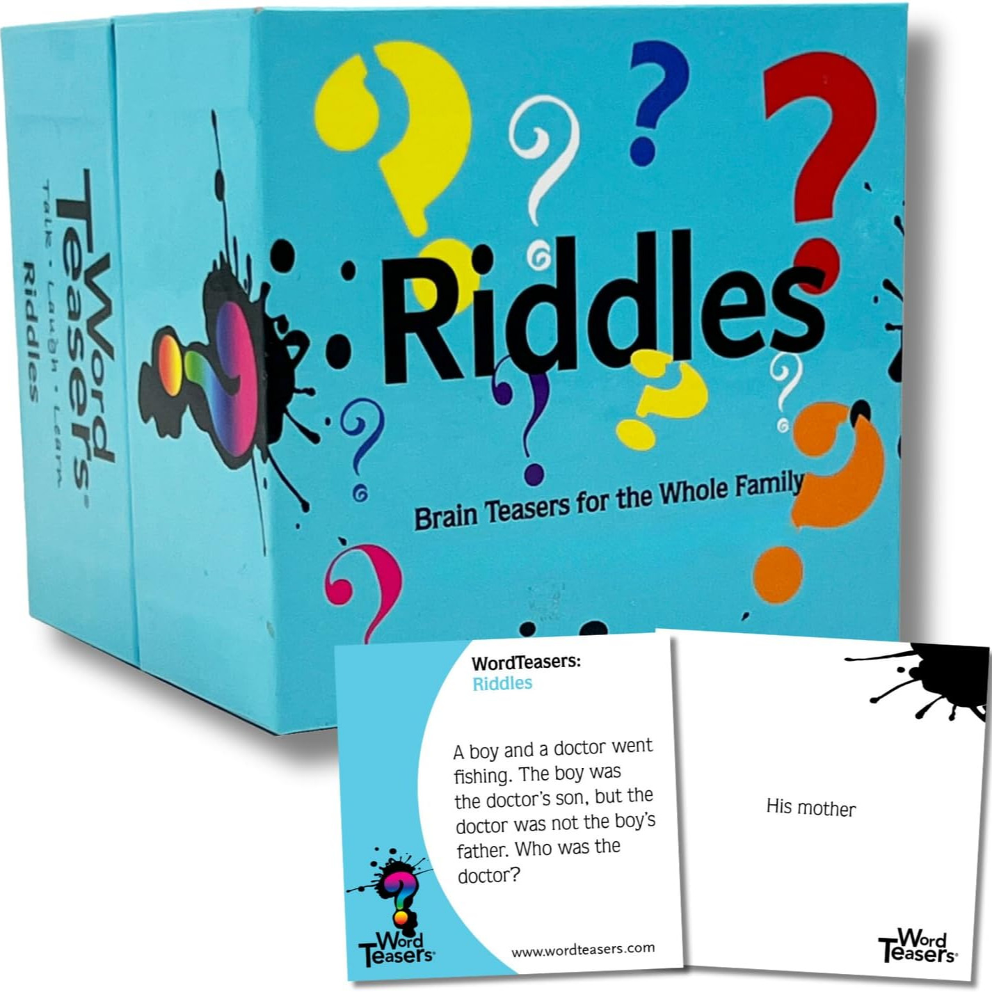 RIDDLE GAME - Fun & Funny Brain Teaser Puzzles - Great Card Game for Kids/Fun Travel Game - 150 Riddle Cards : Toys & Games thumbnail