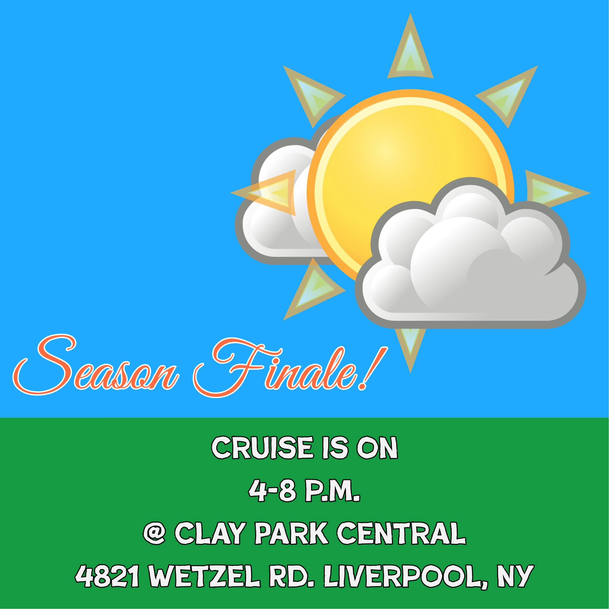 Cruise is on for 10.01! Tonight is our season finale where we will be giving the funds you have helped raise to our two 