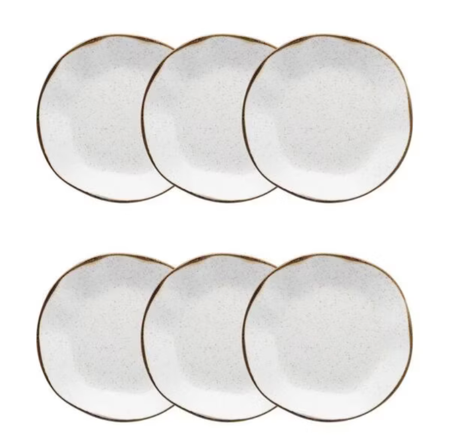 Prato porcelana com barra dourada  thumbnail