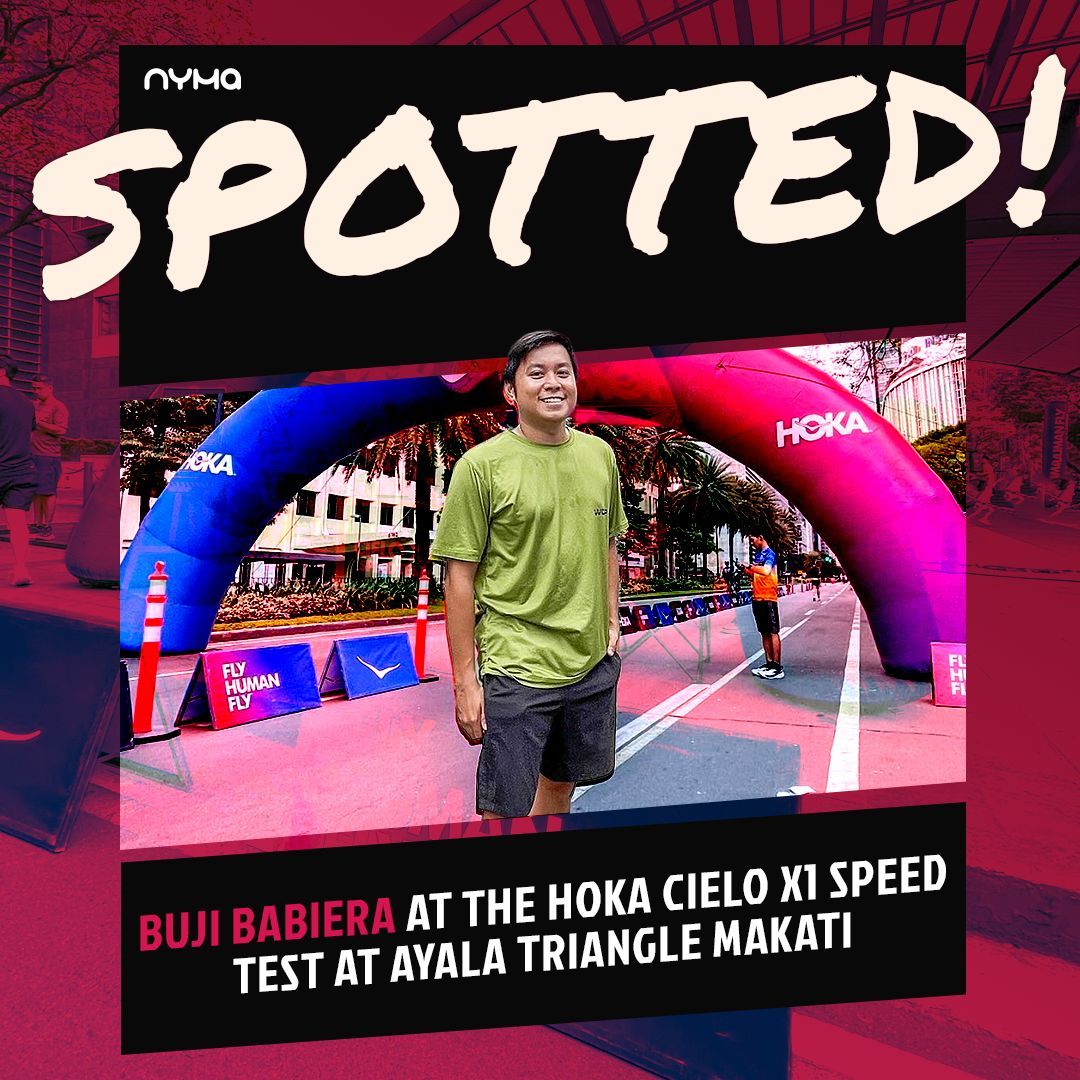 SPOTTED: @bujibabiera was one of the few who got to try on and test the new @hoka_philippines' Cielo X1s at Ayala Triang