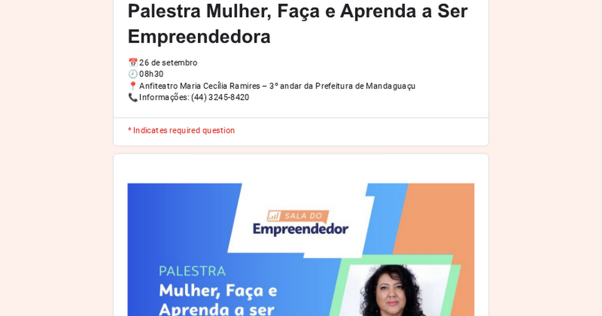 Palestra Mulher, Faça e Aprenda a Ser Empreendedora thumbnail