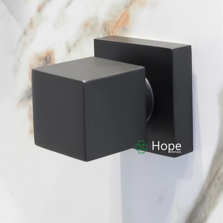 Acabamento de registro para banheiro/ quadrado Docol 1/2 3/4 - Preto thumbnail