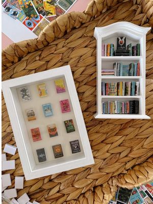 my fav books, made mini 📖✨☁️ #booktok #minibooks #booknook #crafts #crafty craft ideas, bookish, mini bookshelf, mini bo