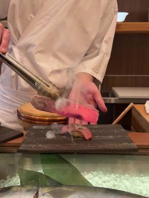 charcoal seared, mind blowing fr π£πΆ #sushi #omakase #sushixsake