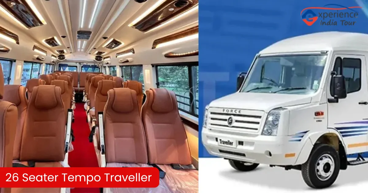 Book 26 Seater Tempo Traveller on Rent at 26 Rs/Km thumbnail