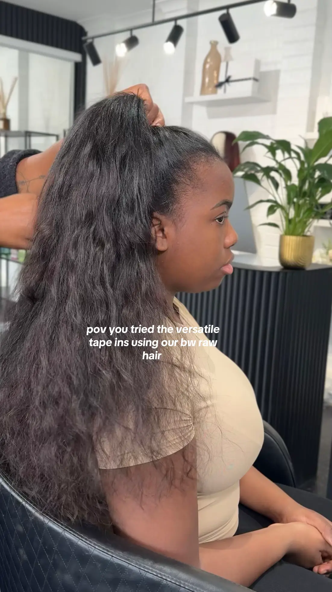 Loved the end results using our Raw hair tapes in the texture Body Wave.  Tapes are so versatile in styling, and a great