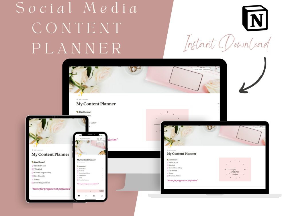 Social Media Content Planner (Notion Template) thumbnail