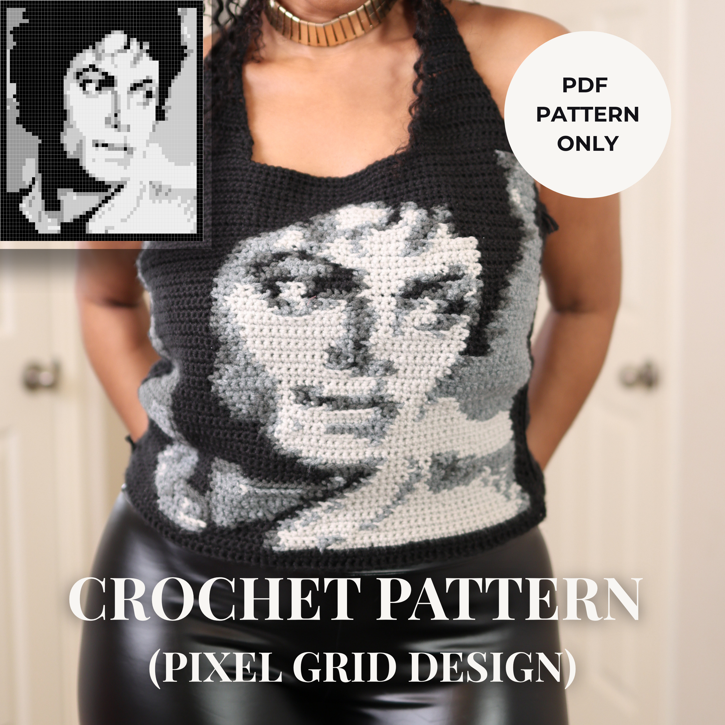 King of Pop Pixel Grid | FREE PATTERN thumbnail