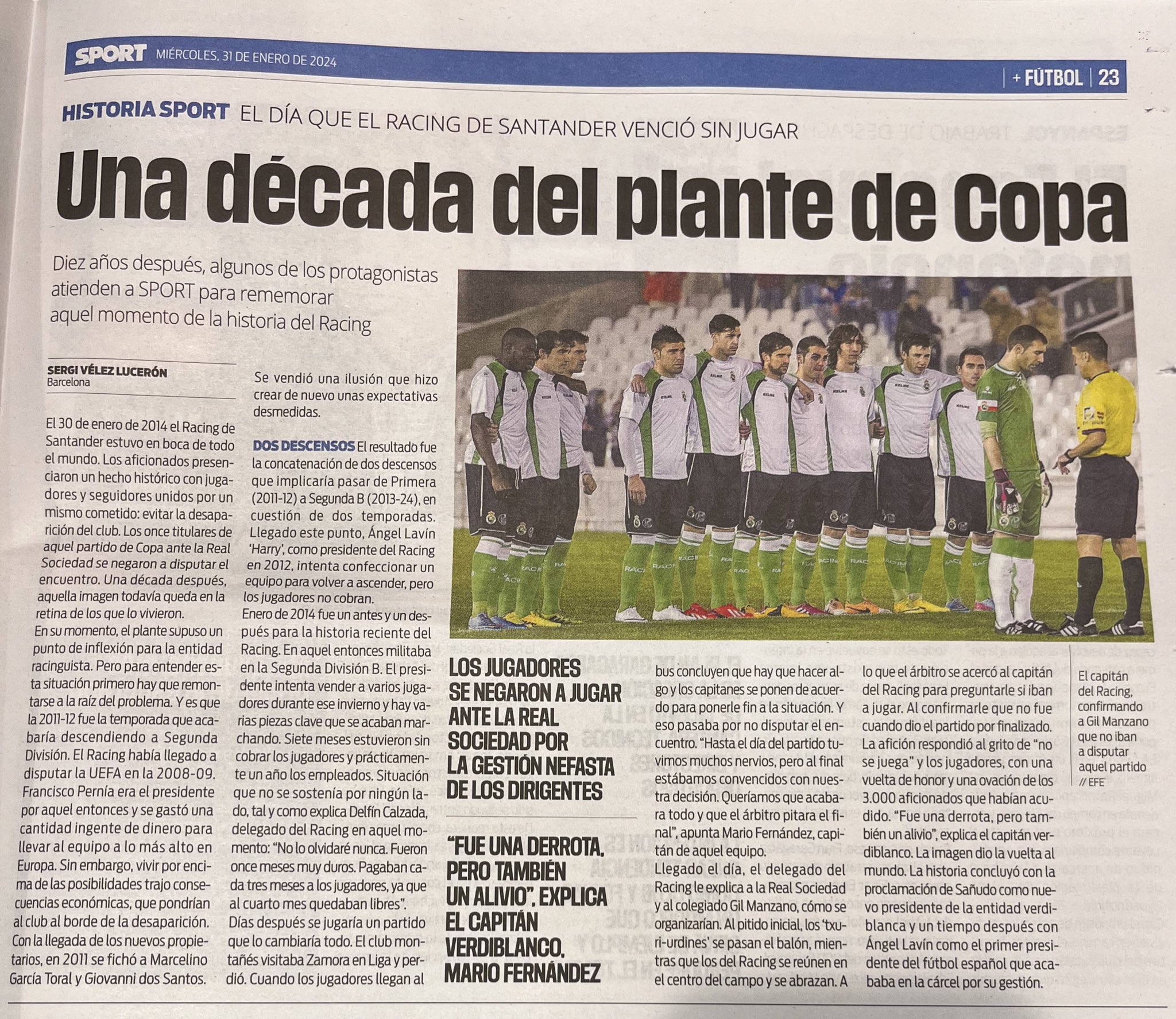 Una década del 'Plante' de Copa: el día que el Racing venció sin jugar thumbnail