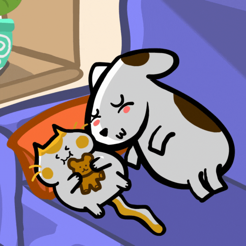 Nap With Poku & Dogyu 🐾 | 1-Hour Cozy Nap Timer + Gentle Alarm ⏰ thumbnail