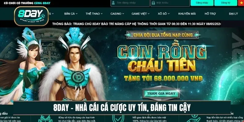 Nhà Cái 8DAY – Điểm Đến Giải Trí, Cá Cược Lý Tưởng Dành Cho Mọi Bet Thủ thumbnail