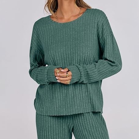 Serenity Comfy Casual Women 2 Piece Lounge Pajamas Set | Sweater Weather thumbnail