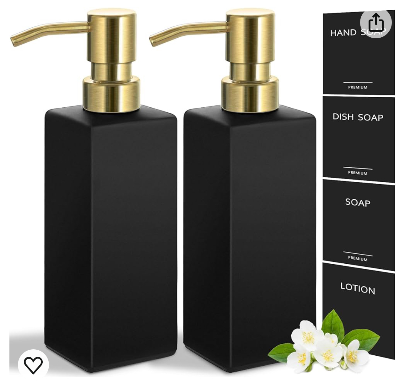 Black/Gold Soap and Lotion Dispenser  thumbnail