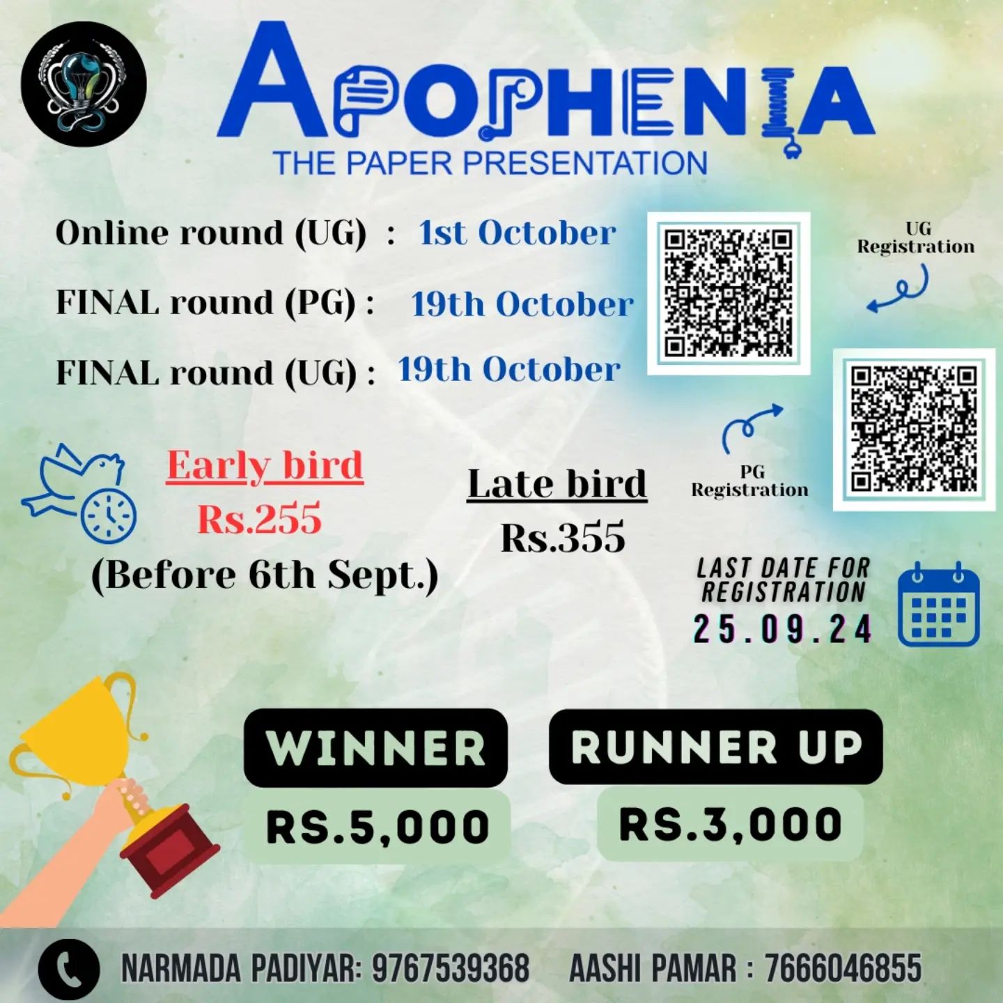*⚕️ SETH GSMC & KEMH⚕️ & ✨CONFLUENCE,2024✨*
 Presents to you

*🏆APOPHENIA:THE PAPER PRESENTATION COMPETITION🏆*

_💫A plat
