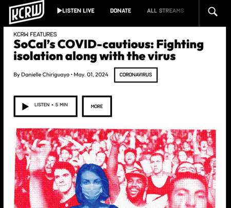 me, MaskBlocLA, & covid caution on KCRW thumbnail