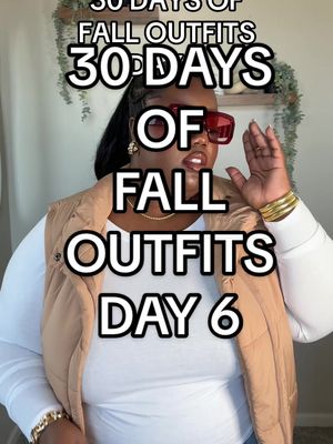 Day 6 🍂 Fall outfits you can actually wear on repeat 👏🏾 Outfit is 🔗 in my LTK in my bio ✨ Shades + bag  + vest + accesso