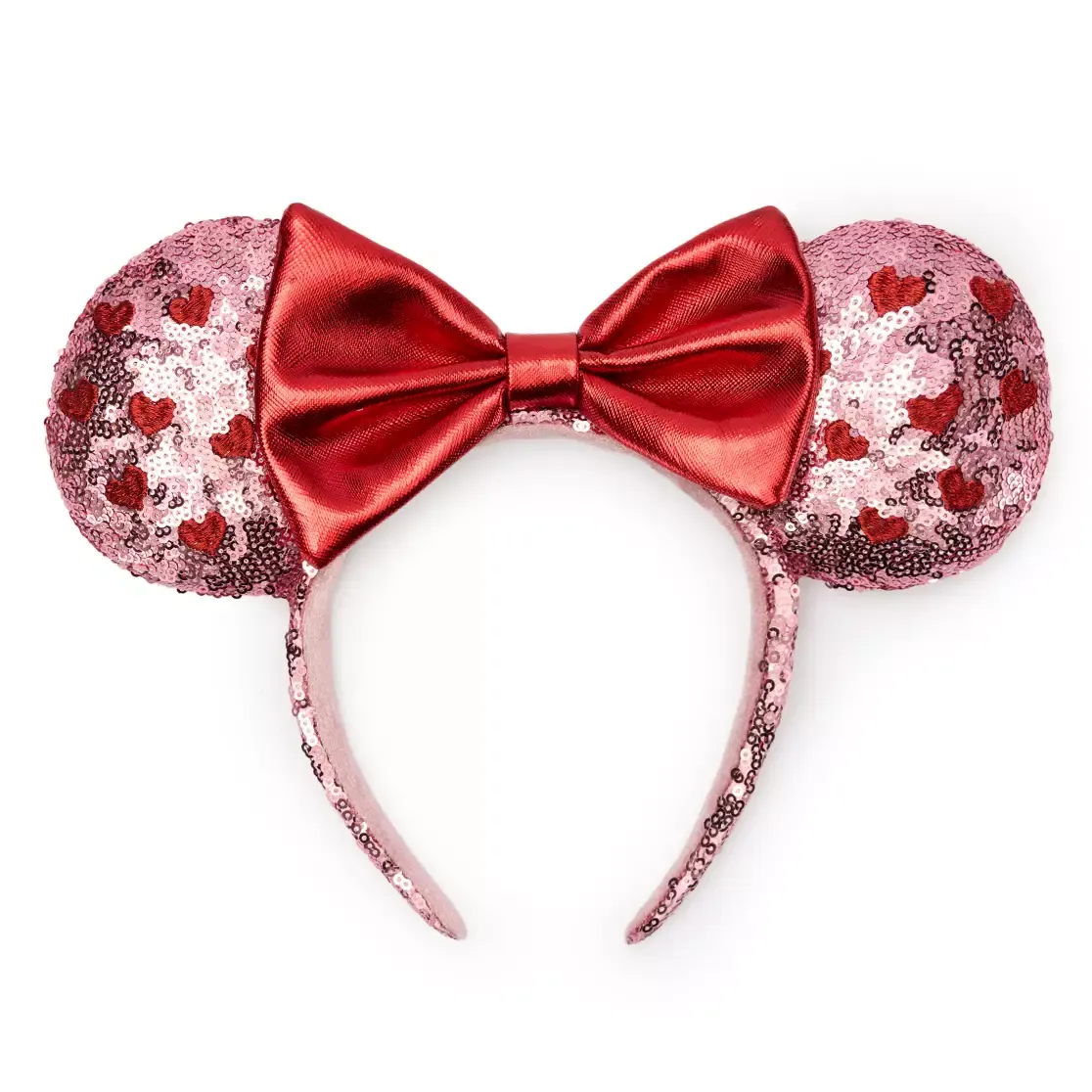 Disney Disneyland Valentine's Day Ears Headband Sequined Hearts 💕  thumbnail
