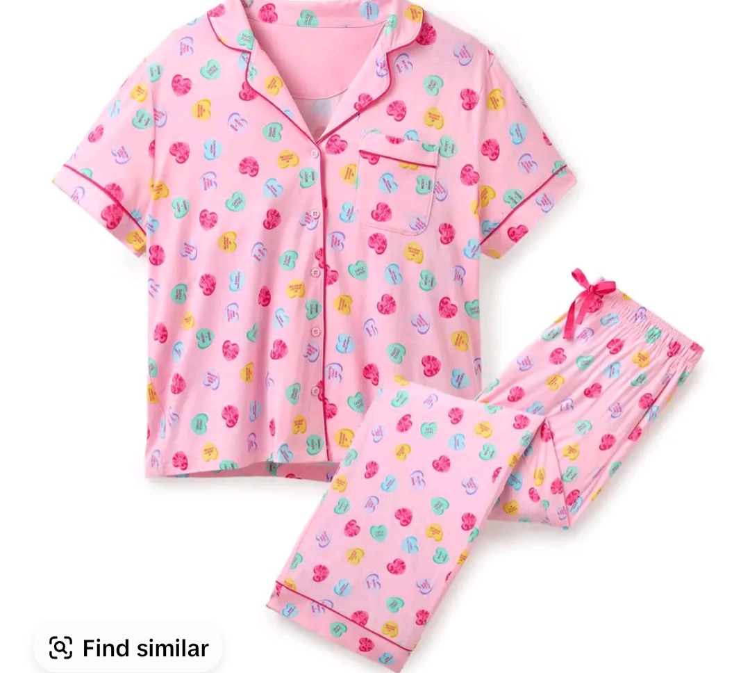 Disney Mickey And Minnie Mouse Valentine's Day Sweethearts Pajama Set Pink Rainbow Hearts thumbnail