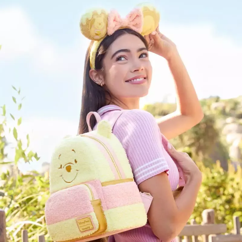 Disney Winnie the Pooh Fuzzy Loungefly Backpack & Ears thumbnail