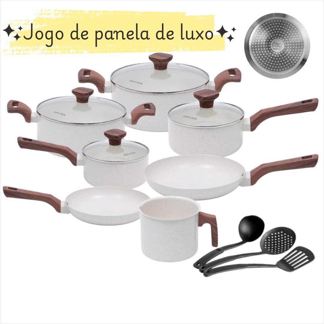 ogo De Panelas Pratic Cook Marmol Antiaderente Cerâmico Tripla Indução thumbnail