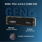 Crucial P3 Plus 4TB PCIe Gen4 3D NAND NVMe M.2 SSD thumbnail