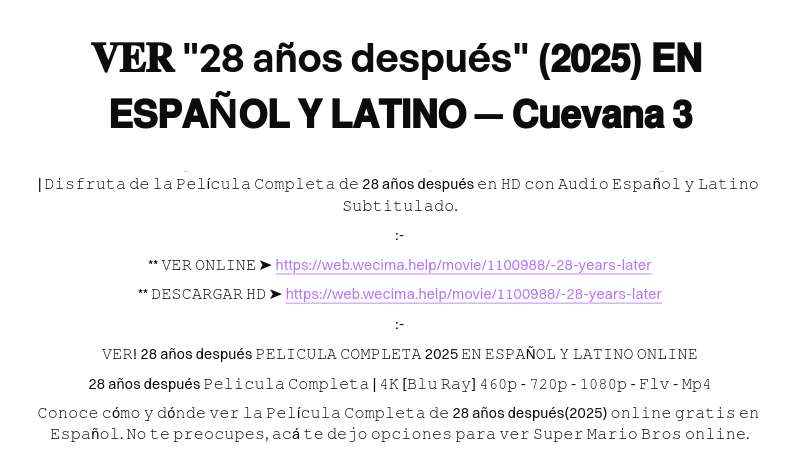 𝐕𝐄𝐑 "28 años después" (𝟮𝟬𝟮𝟱) 𝗘𝗡 𝗘𝗦𝗣𝗔Ñ𝗢𝗟 𝗬 𝗟𝗔𝗧𝗜𝗡𝗢 — 𝗖𝘂𝗲𝘃𝗮𝗻𝗮 𝟯 | Built with Prezo thumbnail