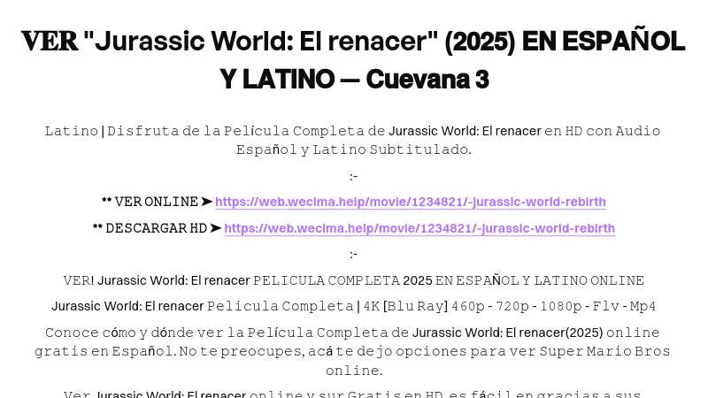 𝐕𝐄𝐑 "Jurassic World: El renacer" (𝟮𝟬𝟮𝟱) 𝗘𝗡 𝗘𝗦𝗣𝗔Ñ𝗢𝗟 𝗬 𝗟𝗔𝗧𝗜𝗡𝗢 — 𝗖𝘂𝗲𝘃𝗮𝗻𝗮 𝟯 | Built with Prezo thumbnail