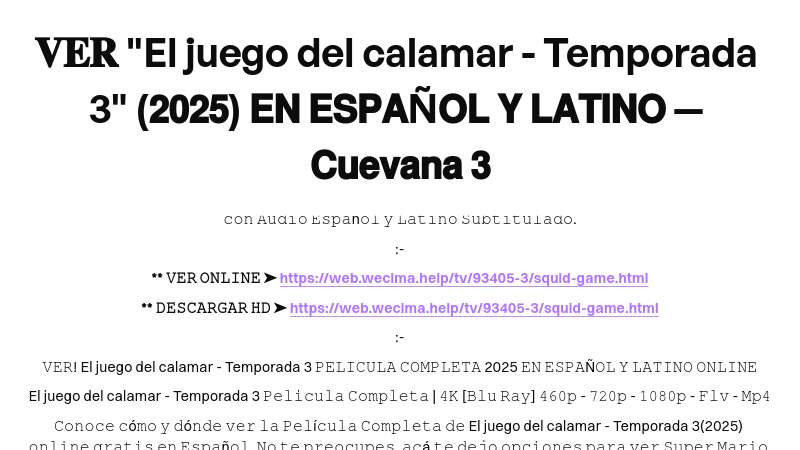 𝐕𝐄𝐑 "El juego del calamar - Temporada 3" (𝟮𝟬𝟮𝟱) 𝗘𝗡 𝗘𝗦𝗣𝗔Ñ𝗢𝗟 𝗬 𝗟𝗔𝗧𝗜𝗡𝗢 — 𝗖𝘂𝗲𝘃𝗮𝗻𝗮 𝟯 | Built with Prezo thumbnail