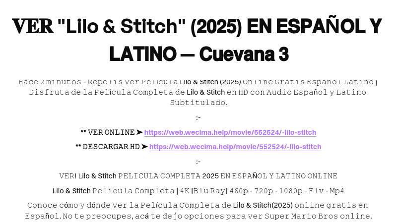 𝐕𝐄𝐑 "Lilo & Stitch" (𝟮𝟬𝟮𝟱) 𝗘𝗡 𝗘𝗦𝗣𝗔Ñ𝗢𝗟 𝗬 𝗟𝗔𝗧𝗜𝗡𝗢 — 𝗖𝘂𝗲𝘃𝗮𝗻𝗮 𝟯 | Built with Prezo thumbnail