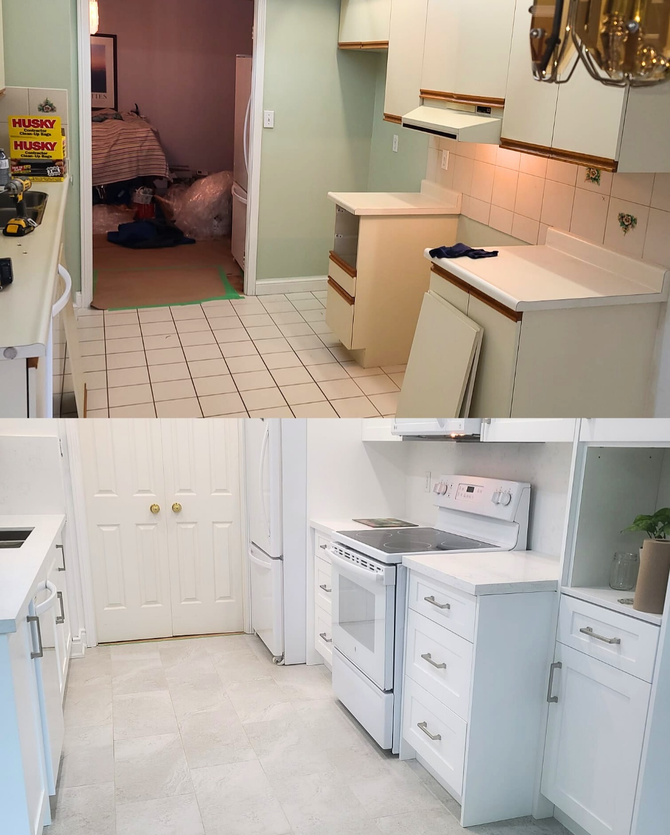 Check out this stunning before-and-after kitchen transformation in a condo located in Brampton, Canada! The renovation t