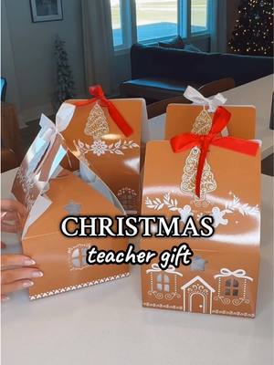 Christmas Teacher Gift Idea 🎁🎄❤️ I am obsessed with these gingerbread house gift boxes 😍 everything is linked on my Amaz
