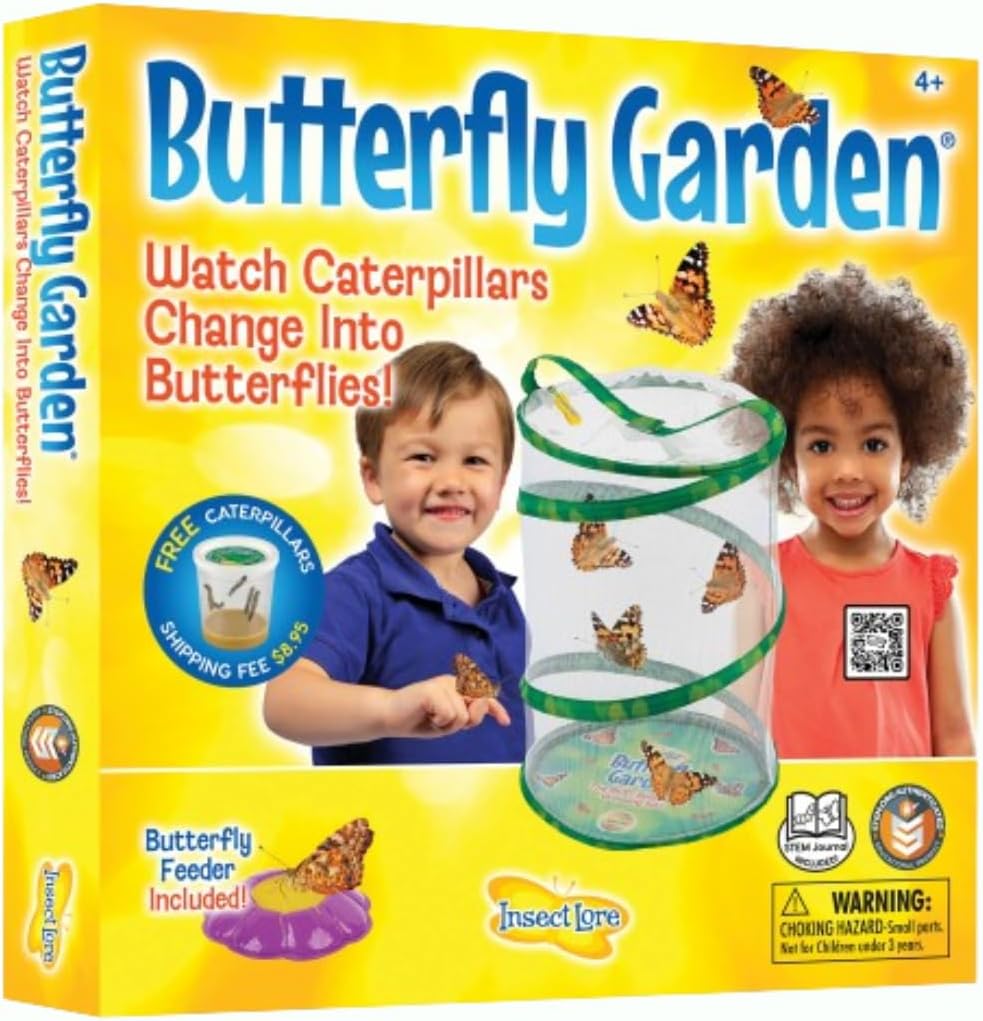 Painted Lady Butterfly Kit - Habitat, STEM Journal, & Voucher for Chrysalis Log & Caterpillars - Grow Your Own Butterfly Kit  thumbnail