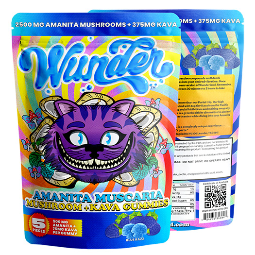 Wunder 2500mg Amanita Muscaria + 375mg Kava - Blue Razz - Wunder Mushrooms thumbnail