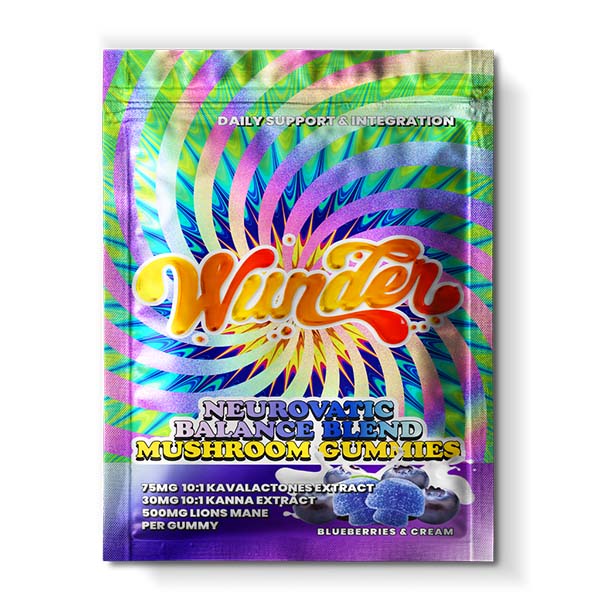 Wunder Neurovatic Gummies + 75mg Kava - Blueberries & Cream - Wunder Mushrooms thumbnail