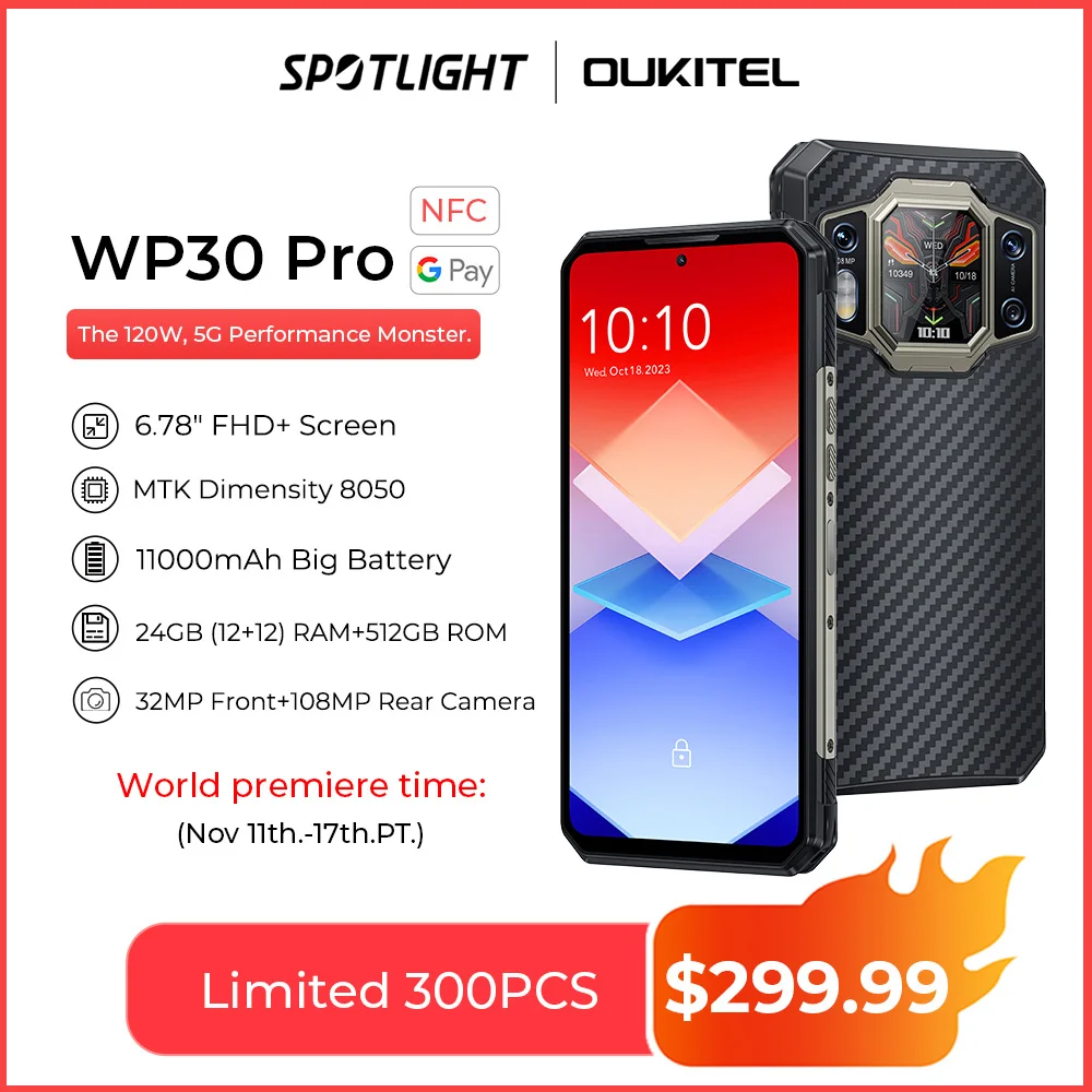 #11 Pro Smartphone robusto, telefone móvel global, 120W, 5G, Android 13, 12GB + 512GB, 11000 mAh, 6.78 "FHD +, 108MP thumbnail