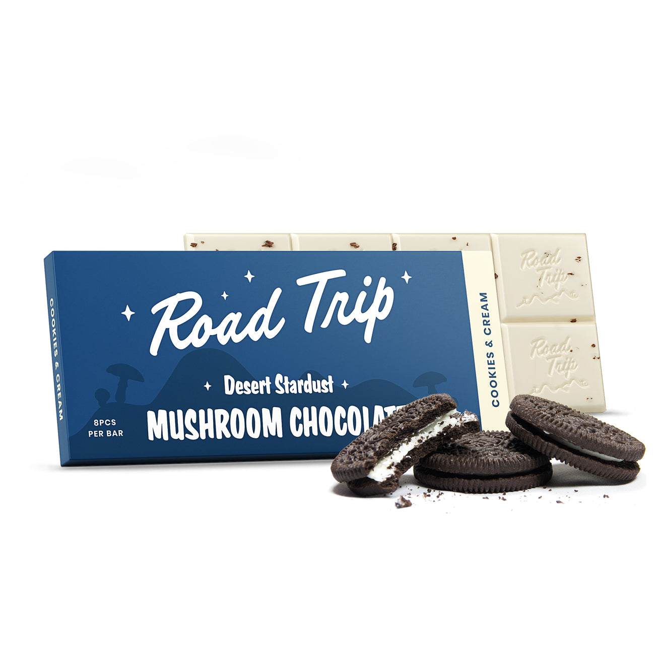 Desert Stardust Mushroom Chocolate Bar - Cookies & Cream - Road Trip Mushroom thumbnail