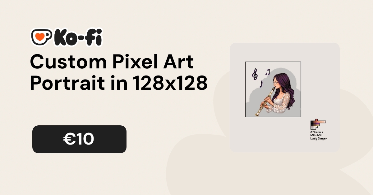 Custom Pixel Art Portrait in 128x128 thumbnail