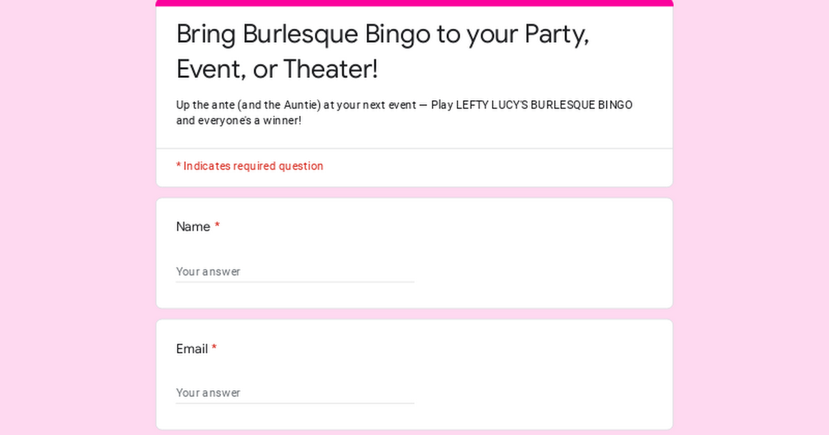 Bring Burlesque Bingo to your Party, Event, or Theater! thumbnail