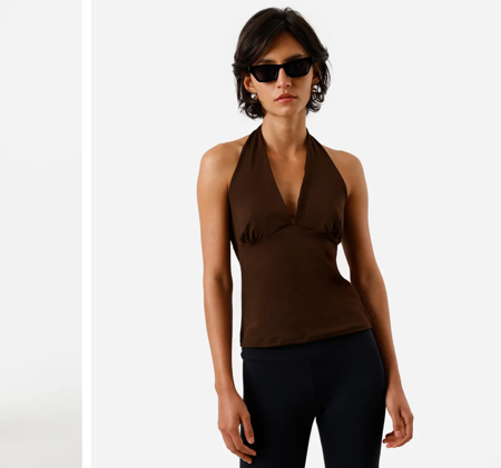 Blusa frente única marrom  thumbnail