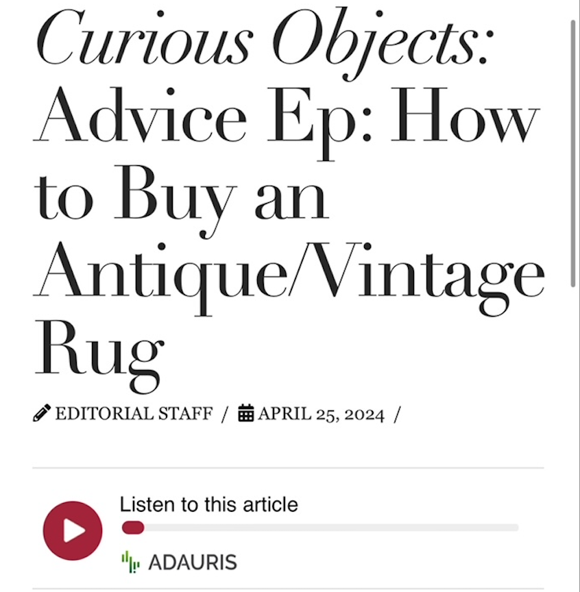 Podcast Feature: "How to Buy an Antique Rug" thumbnail